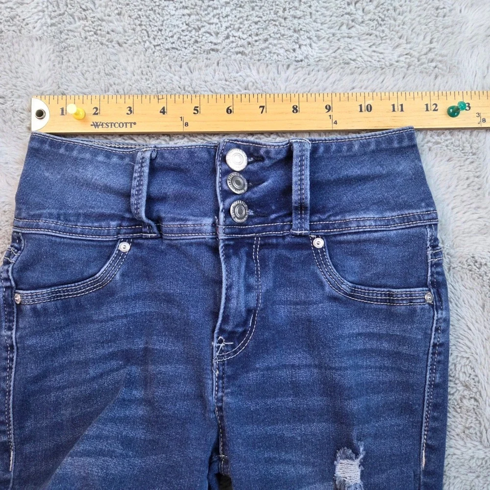 WallFlower Skinny Jeans Girls‎ 3 REG Sassy High Rise Distressed Blue Denim